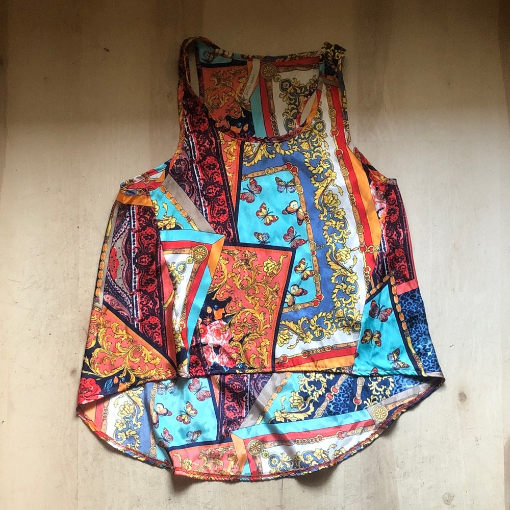 Paper Crane Multicolor Baroque Tank Top